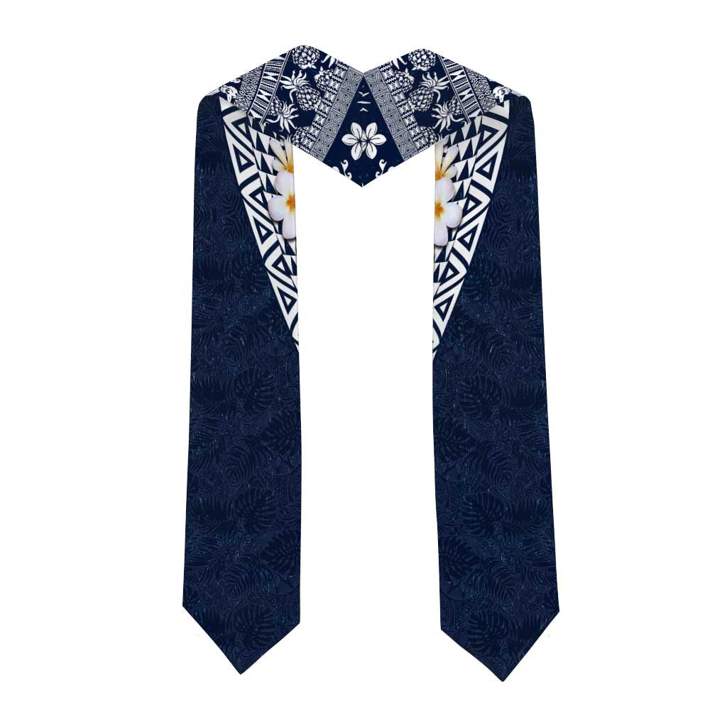 Hawaii Plumeria Tribal Vintage Graduation Stole Special Blue