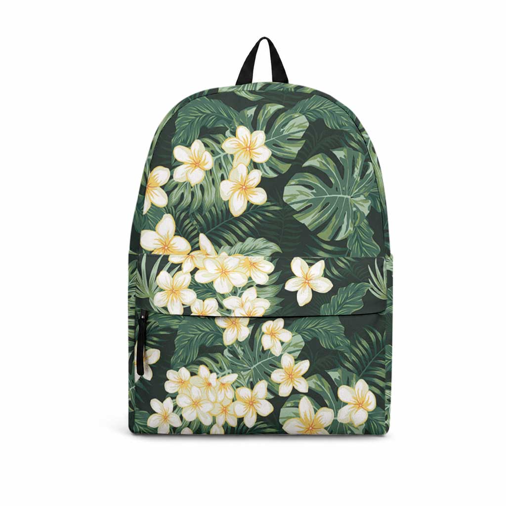 Hawaii Plumeria Tropical Leaves Backpack Monstera Calathea Palm Fronds