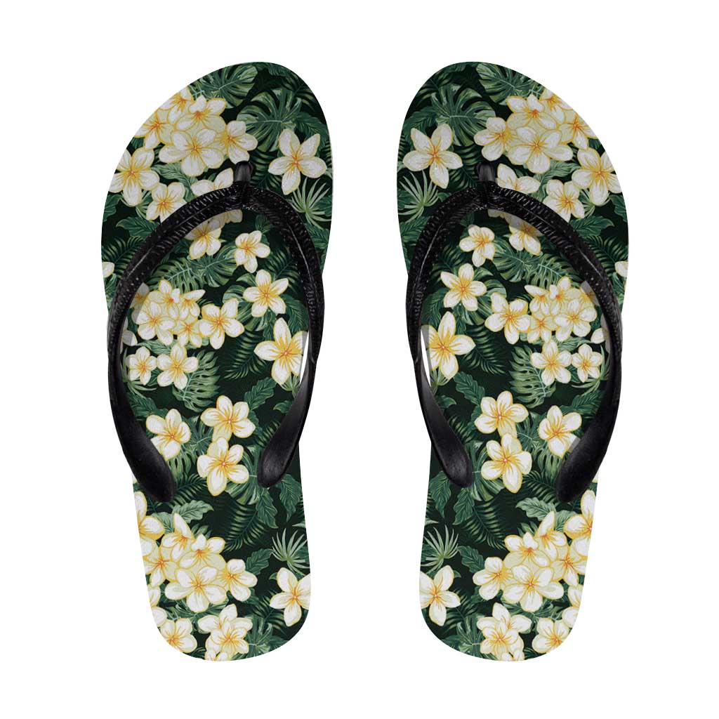 Hawaii Plumeria Tropical Leaves Flip Flops Monstera Calathea Palm Fronds
