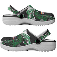 Hawaii Rainbow Warriors Clogs Shoes Polynesian Motif Black Color