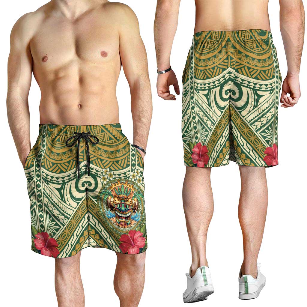Hawaii Tiki Mask Shorts for Men Mele Kalikimaka i Iulai!