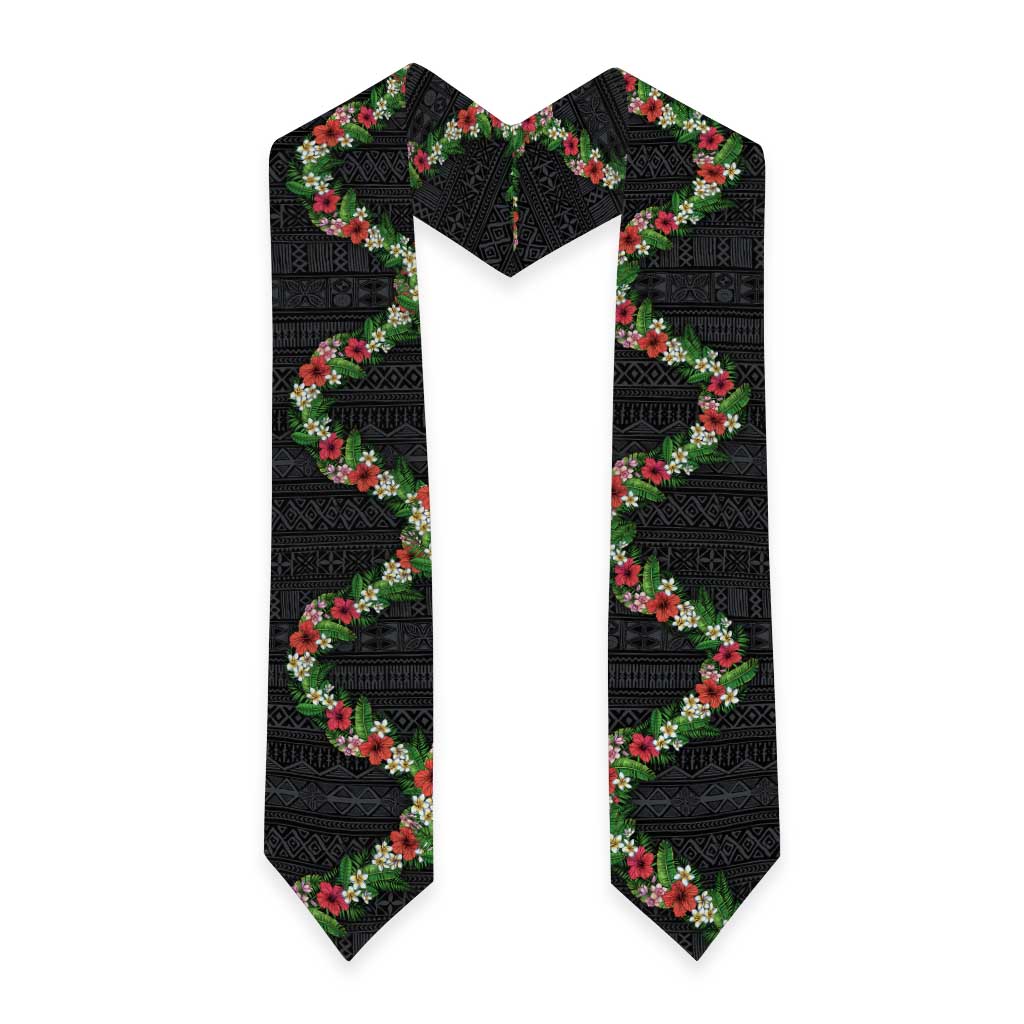 Hawaii Tropical Flowers and Leaves Graduation Stole Tapa Pattern Colorful Mode