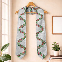 Hawaii Tropical Flowers and Leaves Graduation Stole Tapa Pattern White Mode LT03 One Size White - Polynesian Pride