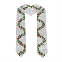 Hawaii Tropical Flowers and Leaves Graduation Stole Tapa Pattern White Mode LT03 - Polynesian Pride