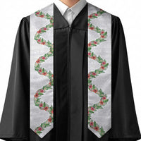 Hawaii Tropical Flowers and Leaves Graduation Stole Tapa Pattern White Mode LT03 - Polynesian Pride