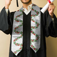 Hawaii Tropical Flowers and Leaves Graduation Stole Tapa Pattern White Mode LT03 - Polynesian Pride