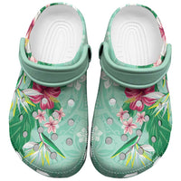 Hawaii Tropical Flowers Clogs Shoes Polynesian Tattoo Mint Green LT05 Green - Polynesian Pride