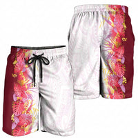 Hawaii Tropical Plant Akala Shorts for Men Vibrant Polynesian Pattern