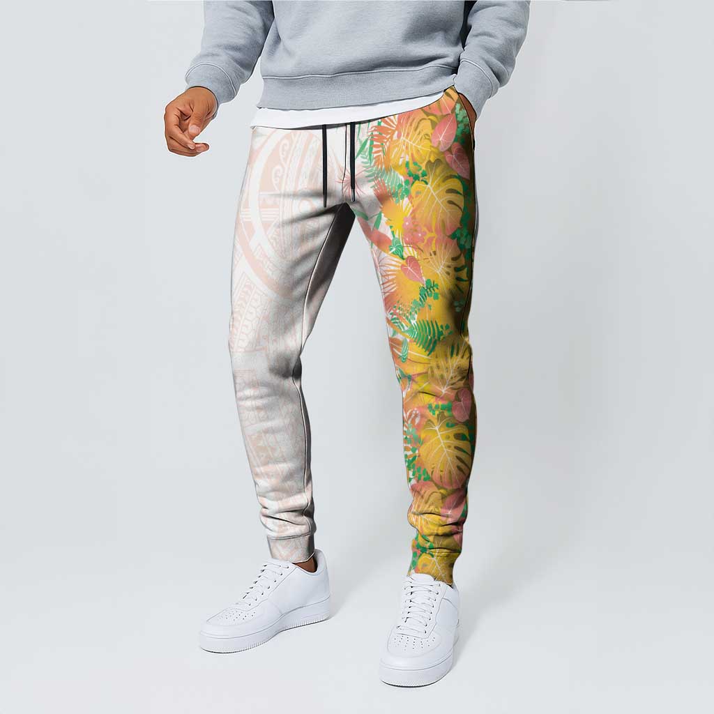 Hawaii Tropical Plant Lenalena Jogger Pants Vibrant Polynesian Pattern