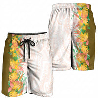 Hawaii Tropical Plant Lenalena Shorts for Men Vibrant Polynesian Pattern
