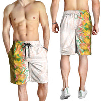 Hawaii Tropical Plant Lenalena Shorts for Men Vibrant Polynesian Pattern