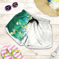 Hawaii Tropical Plant Omaomao Shorts for Women Vibrant Polynesian Pattern