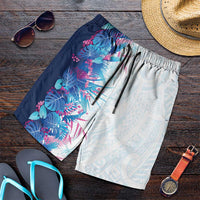 Hawaii Tropical Plant UliUli Shorts for Men Vibrant Polynesian Pattern