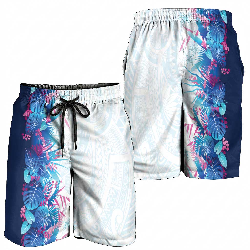 Hawaii Tropical Plant UliUli Shorts for Men Vibrant Polynesian Pattern