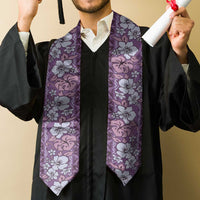 Hawaii Vintage Violet Hibiscus Tapa Pattern Graduation Stole