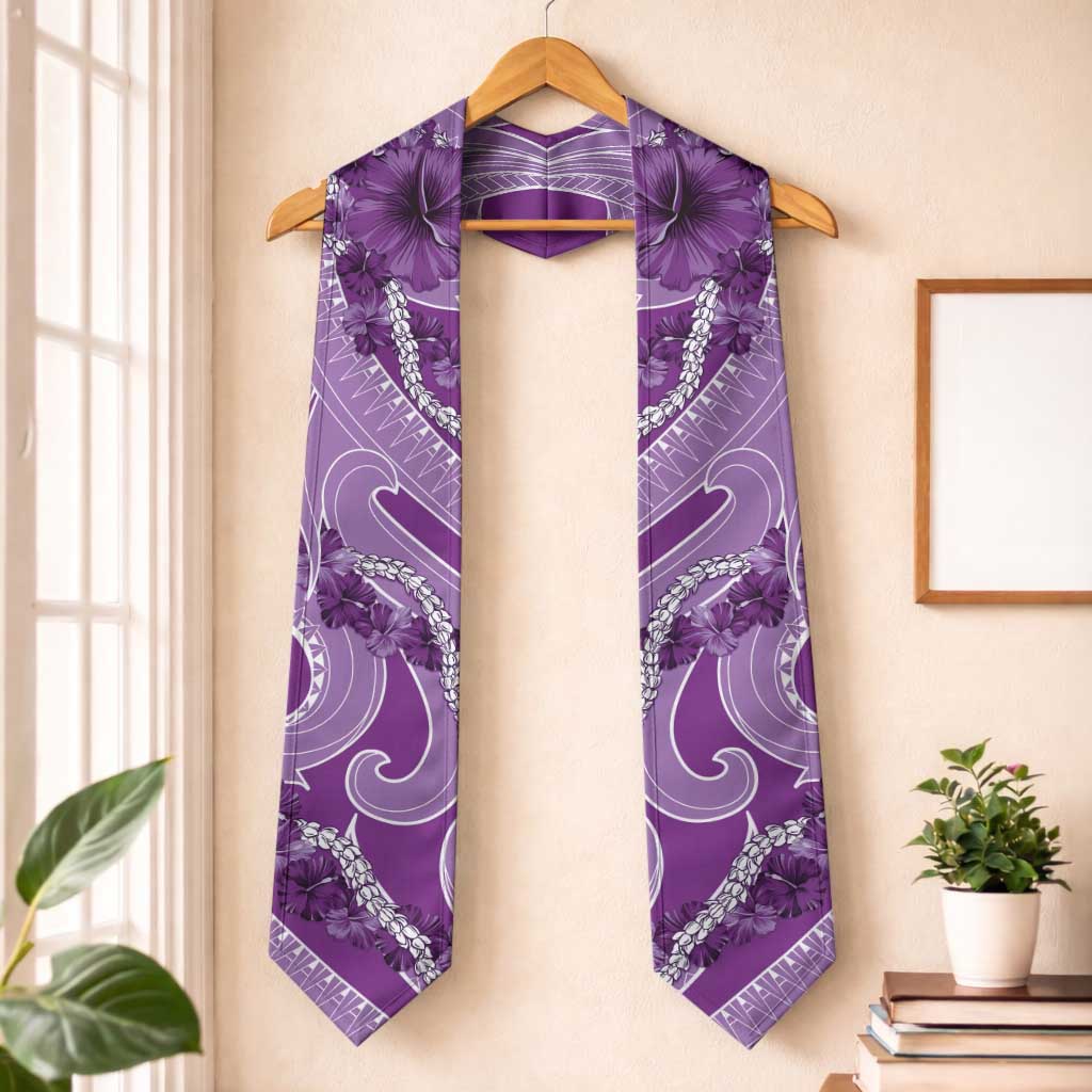 Hawaii Violet Hibiscus Pikake Lei Graduation Stole