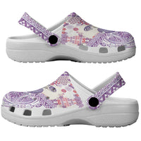 Hawaiian and Japanese Culture Together Clogs Shoes Tropical Honu with Japanese Elements Purple Color