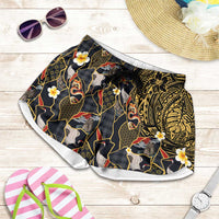 Hawaiian and Japanese Shorts for Women Polynesian Tattoo with Japanese Culture Kintsugi Style LT03 Multicolor - Polynesian Pride
