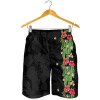 Hawaiian Hibiscus Plumeria Shorts for Men Tropical Leaves