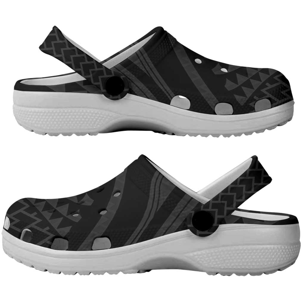 Hawaiian Kakau Art Tattoos Aquaman Style Clogs Shoes Black Version - Polynesian Pride