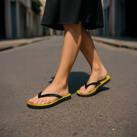 Hawaiian Kakau Tribal Sea Animals Tattoos Flip Flops Kanaka Maoli Flag Color Inspired LT03 - Polynesian Pride