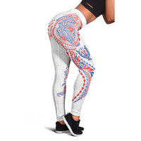 Hawaiian Kakau Tribal Sea Animals Tattoos Leggings Hawaii Flag Color Inspired LT03 - Polynesian Pride