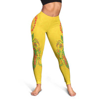 Hawaiian Kakau Tribal Sea Animals Tattoos Leggings Kanaka Maoli Flag Color Inspired LT03 - Polynesian Pride