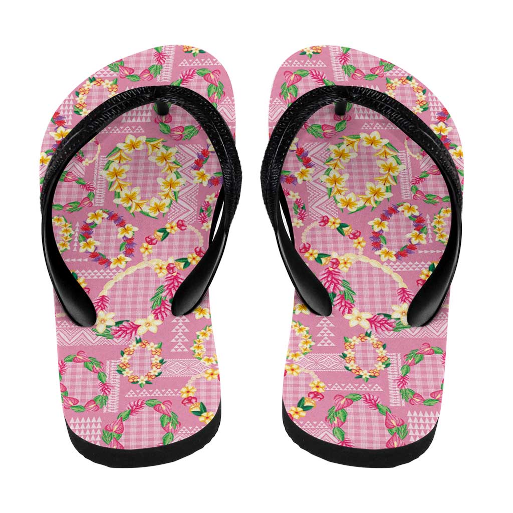 Hawaiian Leis Flip Flops Kakau Tattoos and Palaka Pastel Pink Color