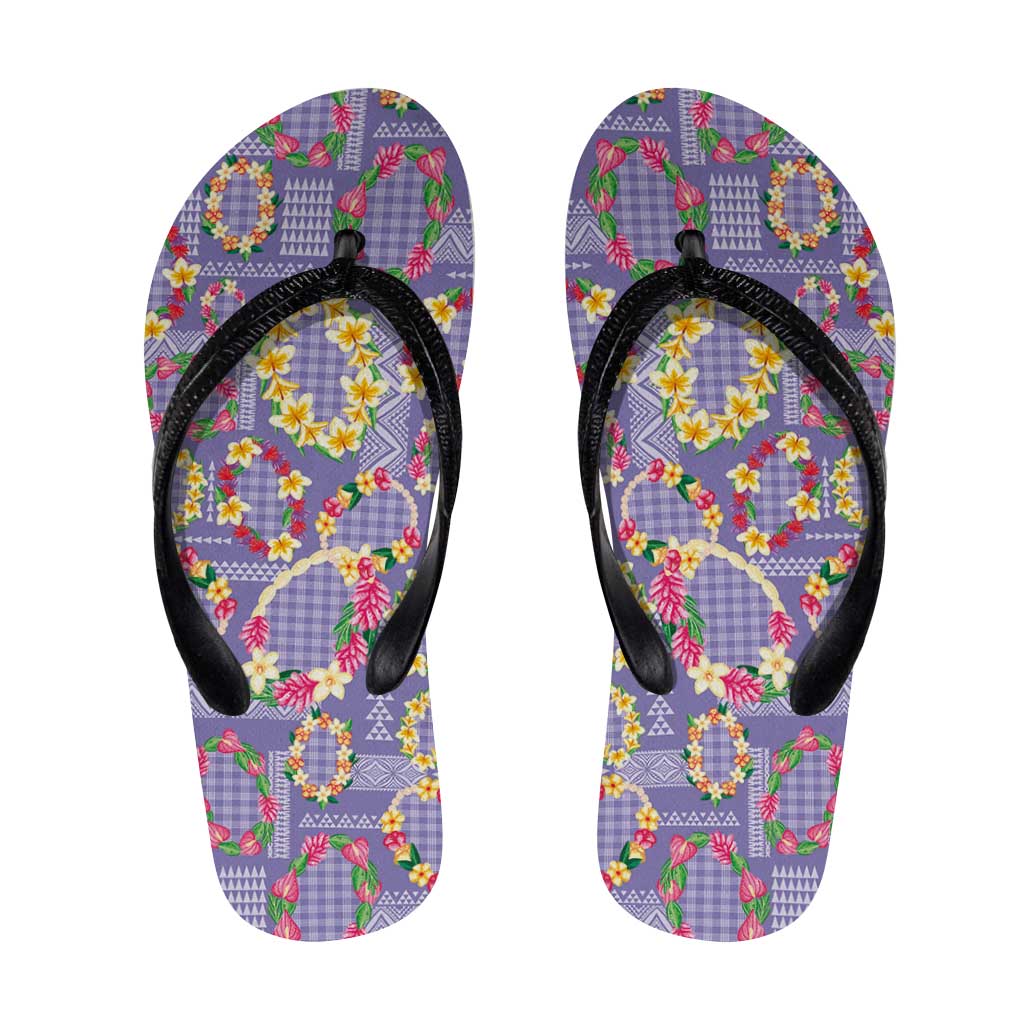 Hawaiian Leis Flip Flops Kakau Tattoos and Palaka Pastel Purple Color