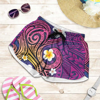 Hawaiian Octopus Tattoo and Frangipani Shorts for Women - Polynesian Pride
