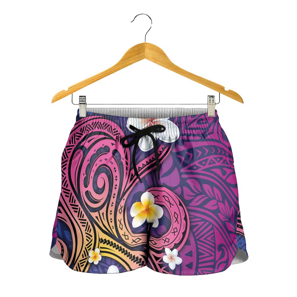 Hawaiian Octopus Tattoo and Frangipani Shorts for Women - Polynesian Pride