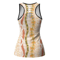 Hawaiian Ohia Lehua Lei Hollow Tank Top Plaid Palaka Ahiehie Pattern - Polynesian Pride