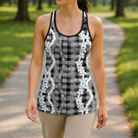 Hawaiian Ohia Lehua Lei Hollow Tank Top Plaid Palaka Eleele Pattern - Polynesian Pride