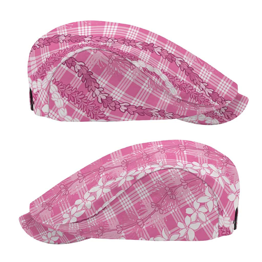 Hawaiian Ohia Lehua Lei Jeff Hat Plaid Palaka Akala Pattern - Polynesian Pride