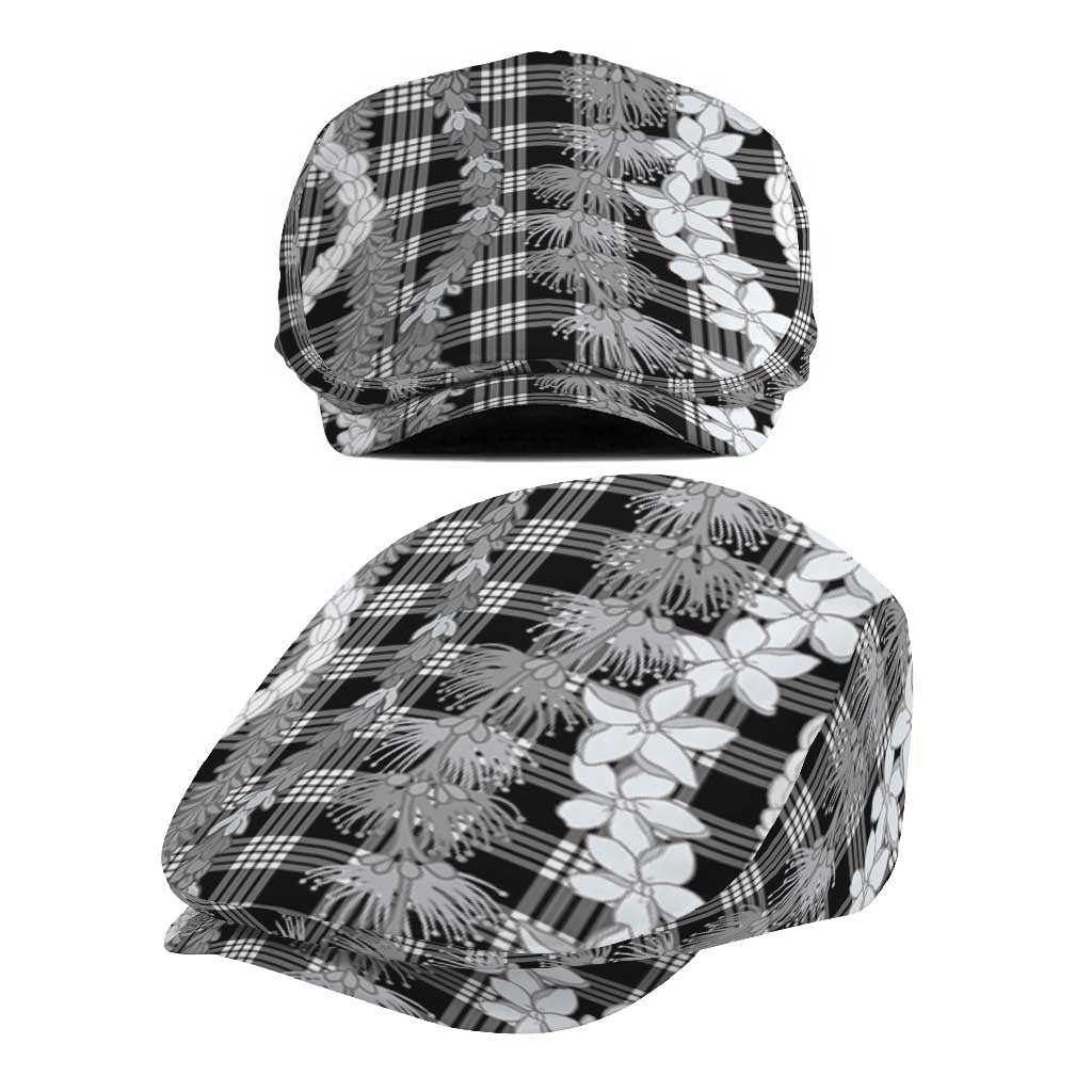 Hawaiian Ohia Lehua Lei Jeff Hat Plaid Palaka Eleele Pattern - Polynesian Pride