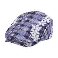 Hawaiian Ohia Lehua Lei Jeff Hat Plaid Palaka Uliuli hohonu Pattern - Polynesian Pride
