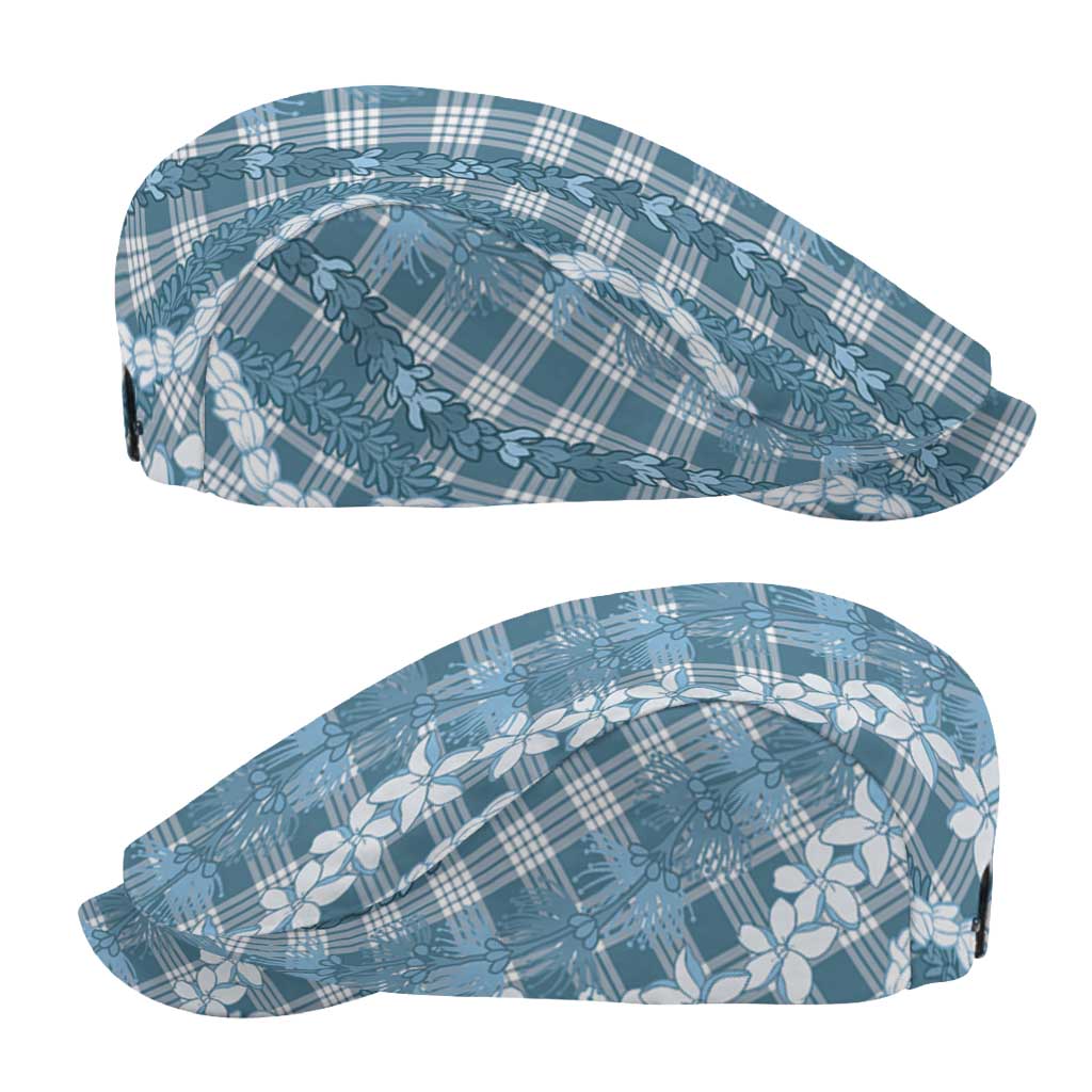 Hawaiian Ohia Lehua Lei Jeff Hat Plaid Palaka Uliuli Omaomao Pattern - Polynesian Pride