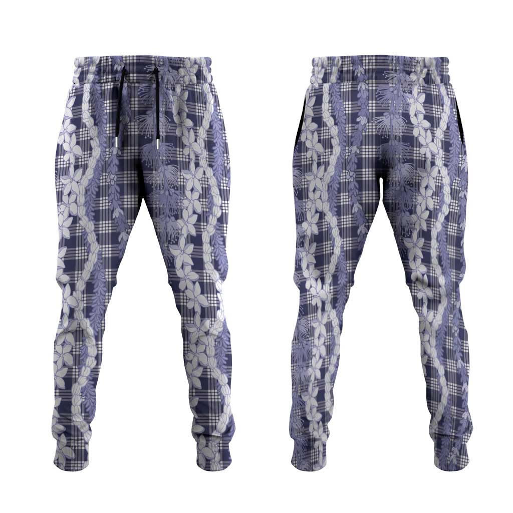 Hawaiian Ohia Lehua Lei Jogger Pants Plaid Palaka Uliuli hohonu Pattern - Polynesian Pride