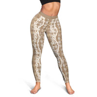 Hawaiian Ohia Lehua Lei Leggings Plaid Palaka Kalaihaahaa Pattern - Polynesian Pride