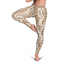 Hawaiian Ohia Lehua Lei Leggings Plaid Palaka Kalaihaahaa Pattern - Polynesian Pride