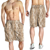 Hawaiian Ohia Lehua Lei Shorts for Men Plaid Palaka Kalaihaahaa Pattern - Polynesian Pride