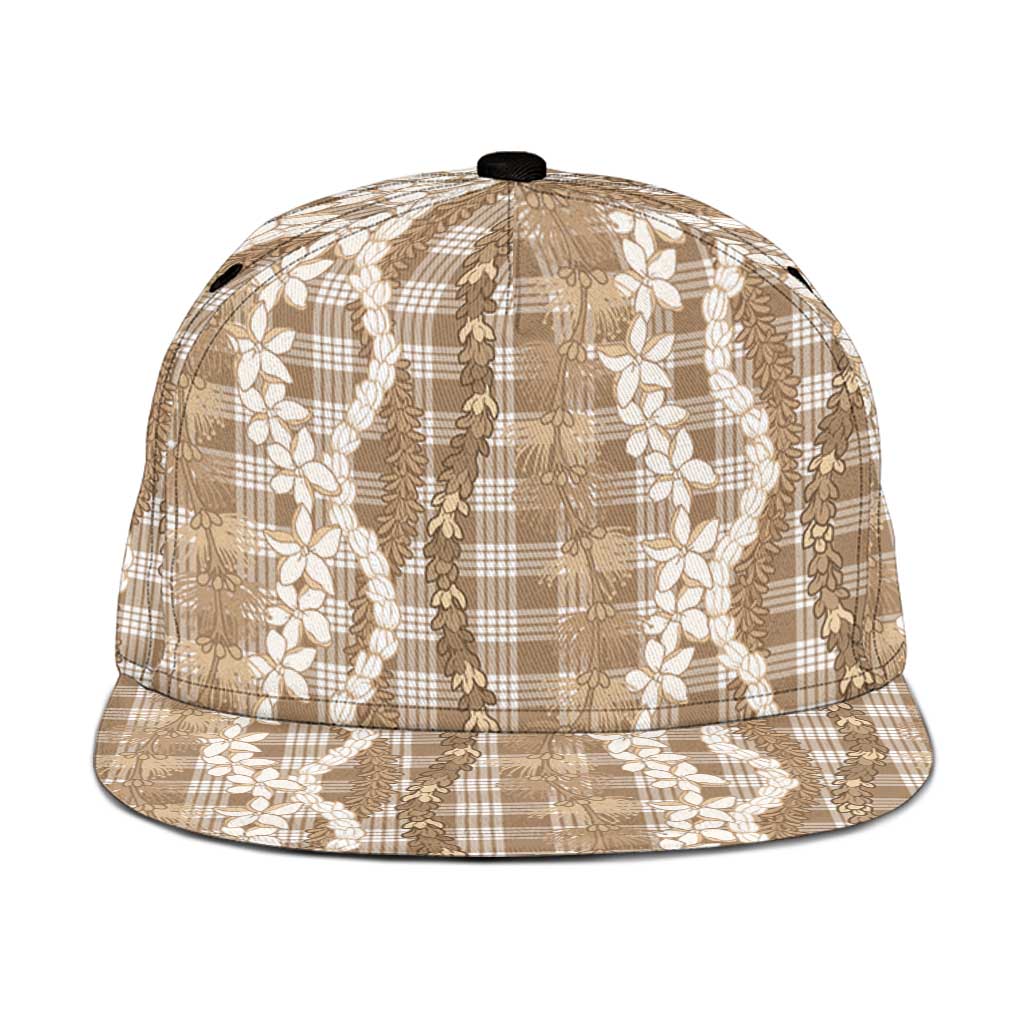 Hawaiian Ohia Lehua Lei Snapback Cap Plaid Palaka Kalaihaahaa Pattern - Polynesian Pride