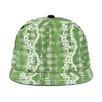 Hawaiian Ohia Lehua Lei Snapback Cap Plaid Palaka Omaomao Pattern - Polynesian Pride