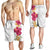 Hawaiian Plumeria and Hibiscus Shorts for Men White Mode - Polynesian Pride