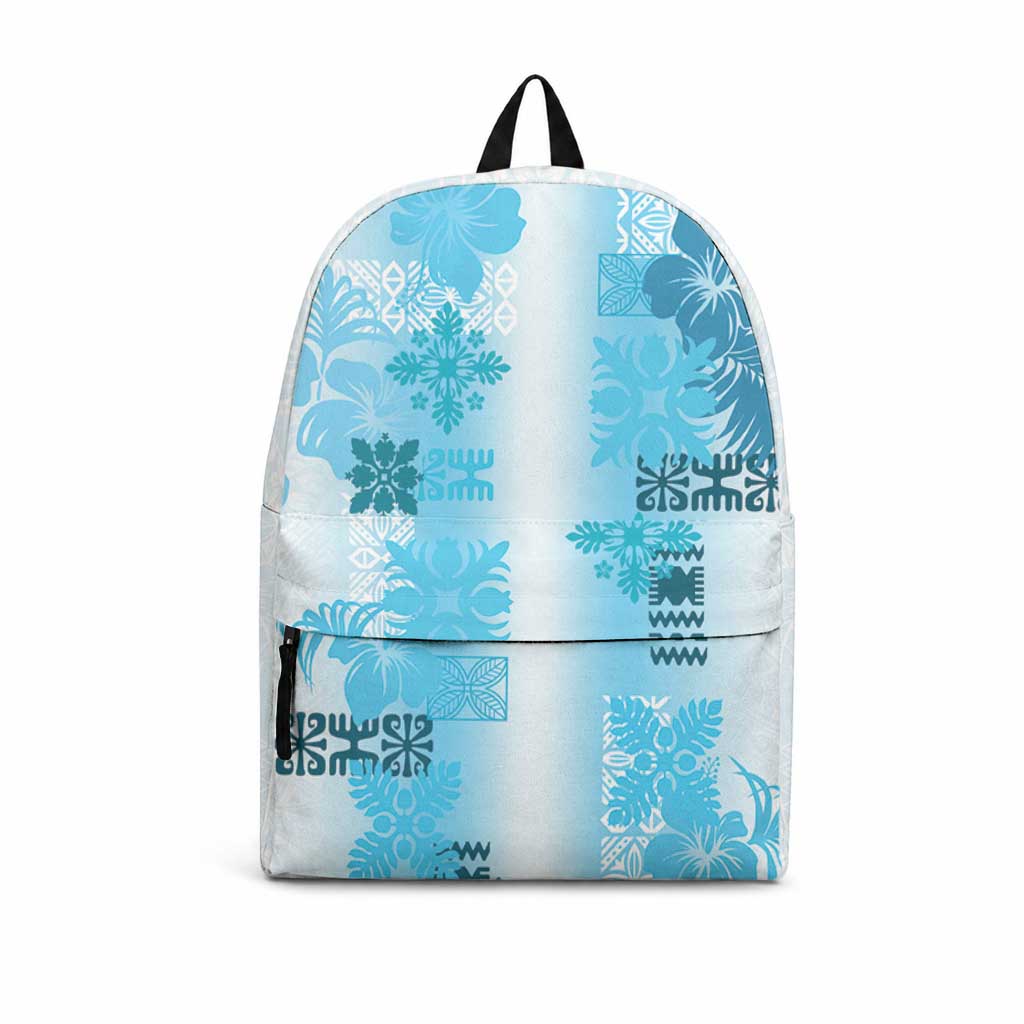 Hawaiian Quilt Backpack Vintage Pattern Blue LT05 Blue - Polynesian Pride