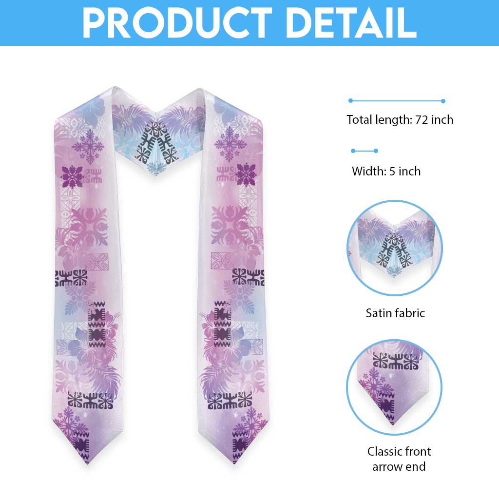 Hawaiian Quilt Graduation Stole Vintage Pattern Galaxy