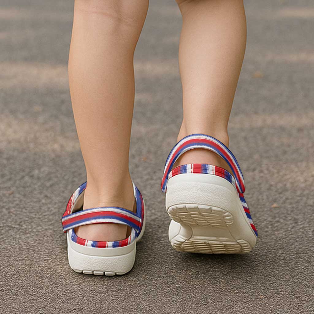 Hawaiian Sea Turtles and Plumeria Clogs Shoes with Lei and Flag Grunge Style LT03