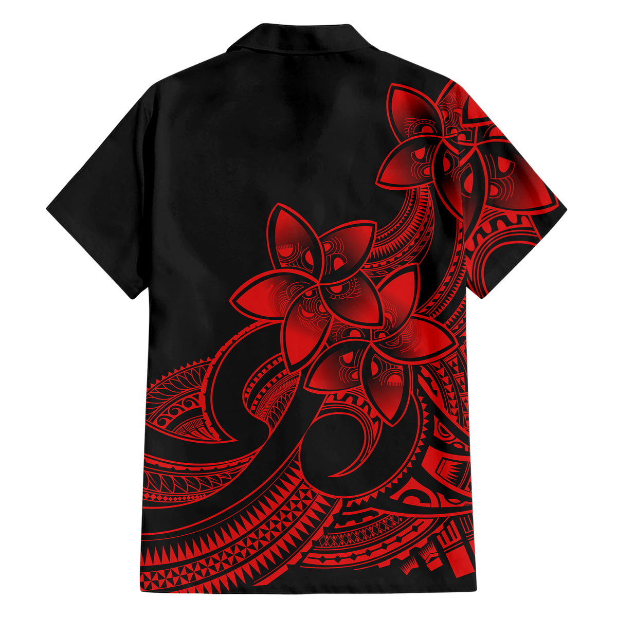 Polynesian Matching Outfit For Family Plumeria Flowers Long Dress Hawaiian Shirt Polynesian Tribal Red Vibe LT9