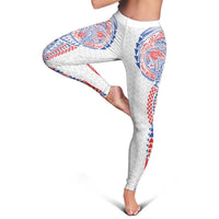 Hawaiian Traditional Tattoos Leggings Kakau Tribal Tropical Plant Motif Hawaii Flag Color Inspired LT03 - Polynesian Pride