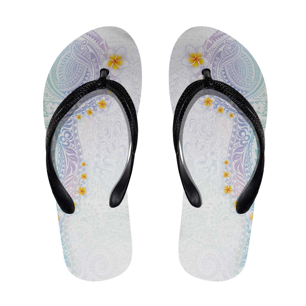 Hawaiian Tribal Tattoo and Plumeria Flip Flops Polynesian Pattern Sweet